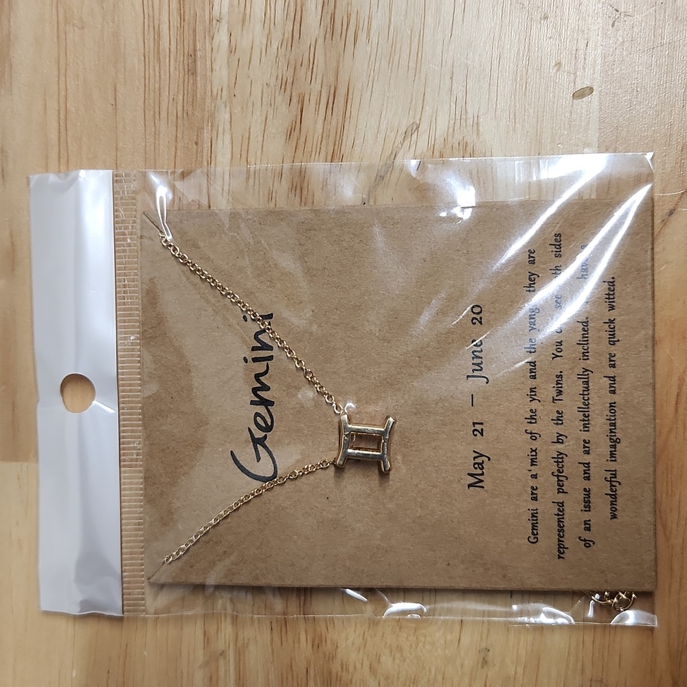 Gemini Zodiac Goldtone Necklace